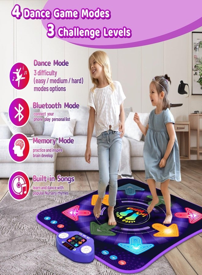 TooLion Dance Mat Toys for 3-12 Year Old Girls Boys, Dance Pad with Light Up 8-Buttons & Bluetooth, Music Dance Game with 7 Game Modes, Christmas Birthday Gifts for 3 4 5 6 7 8 9 10+ Year Old Girls Boys - Image 2